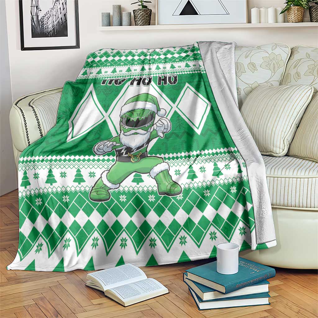 Power Green Ranger Santa Claus Blanket Funny Christmas - Wonder Print Shop