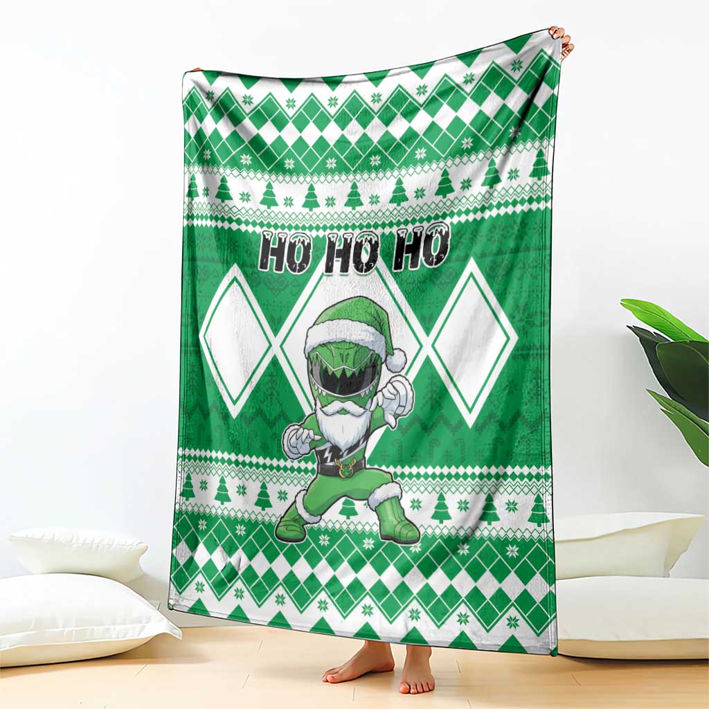 Power Green Ranger Santa Claus Blanket Funny Christmas - Wonder Print Shop