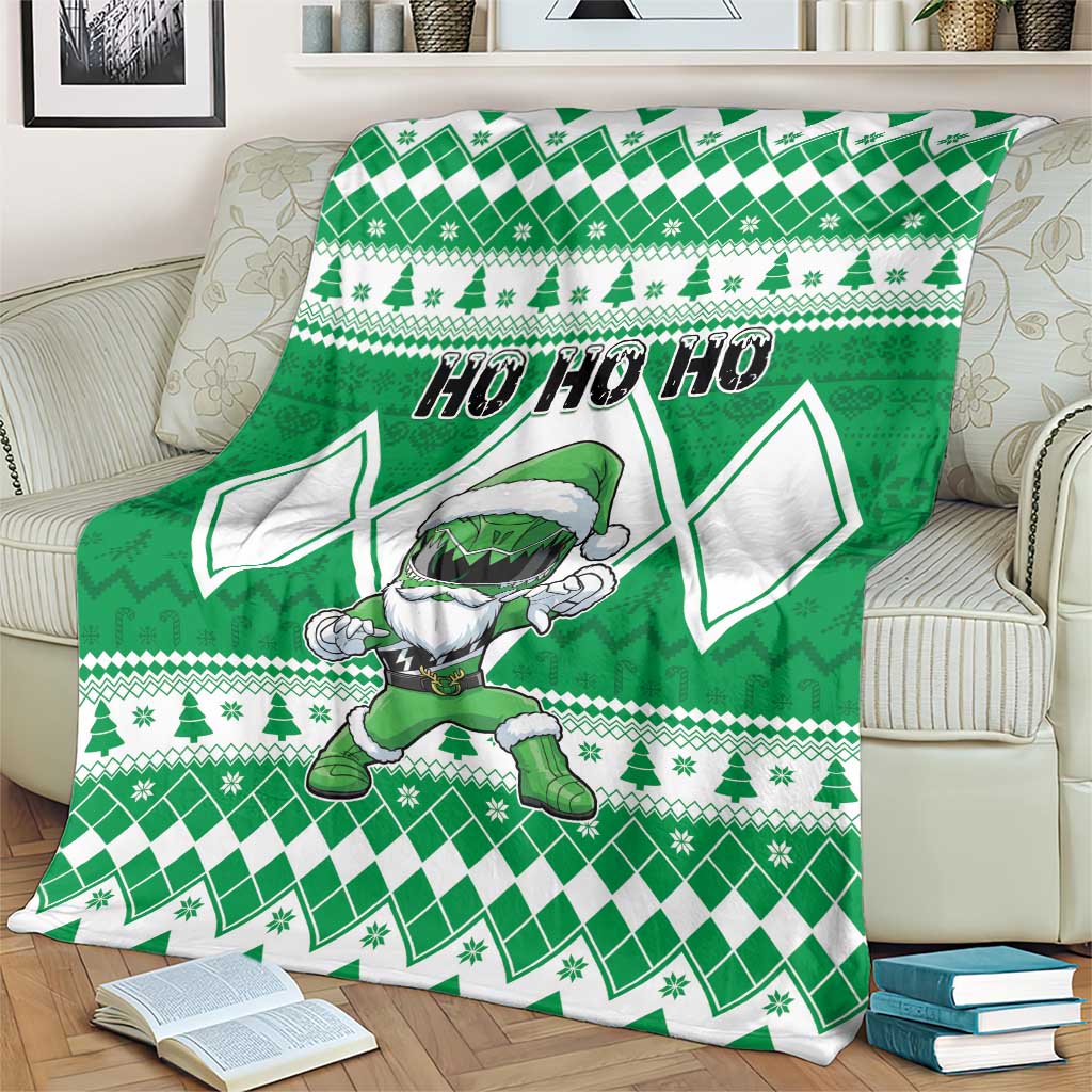 Power Green Ranger Santa Claus Blanket Funny Christmas - Wonder Print Shop