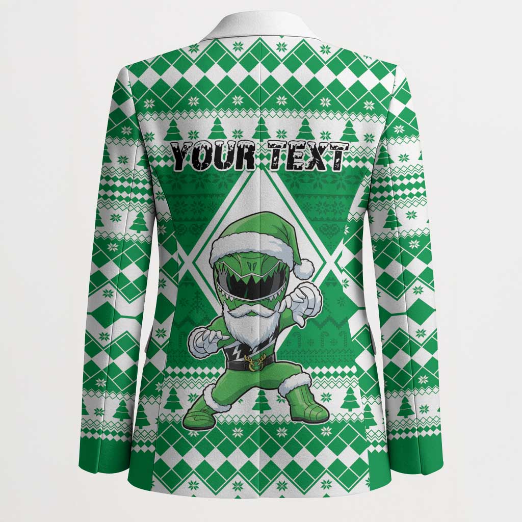 Personalized Power Green Ranger Santa Claus Blazer Funny Christmas - Wonder Print Shop
