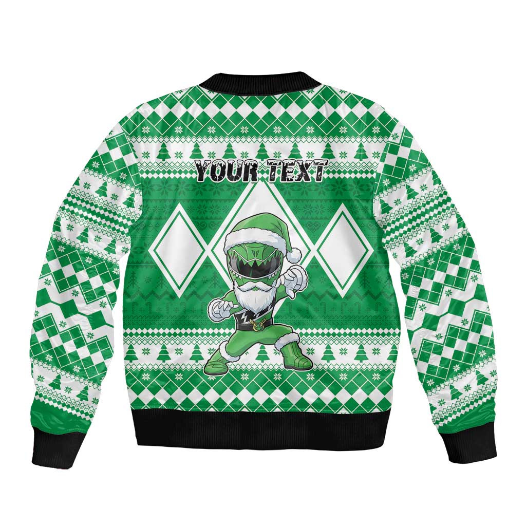 Personalized Power Green Ranger Santa Claus Bomber Jacket Funny Christmas - Wonder Print Shop