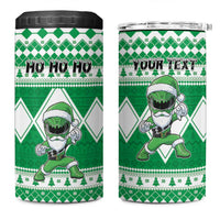 Personalized Power Green Ranger Santa Claus 4 in 1 Can Cooler Tumbler Funny Christmas - Wonder Print Shop