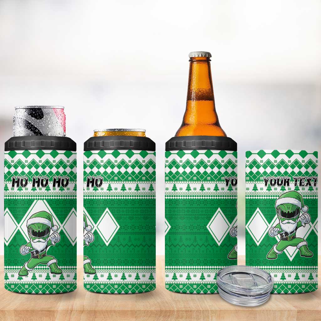 Personalized Power Green Ranger Santa Claus 4 in 1 Can Cooler Tumbler Funny Christmas - Wonder Print Shop
