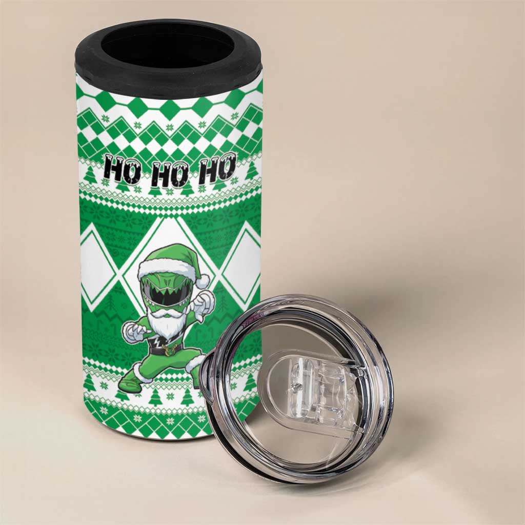 Personalized Power Green Ranger Santa Claus 4 in 1 Can Cooler Tumbler Funny Christmas - Wonder Print Shop
