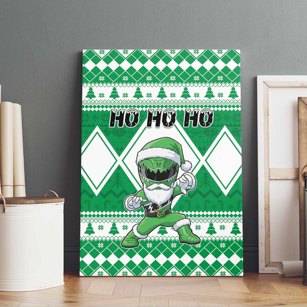 Power Green Ranger Santa Claus Canvas Wall Art Funny Christmas - Wonder Print Shop