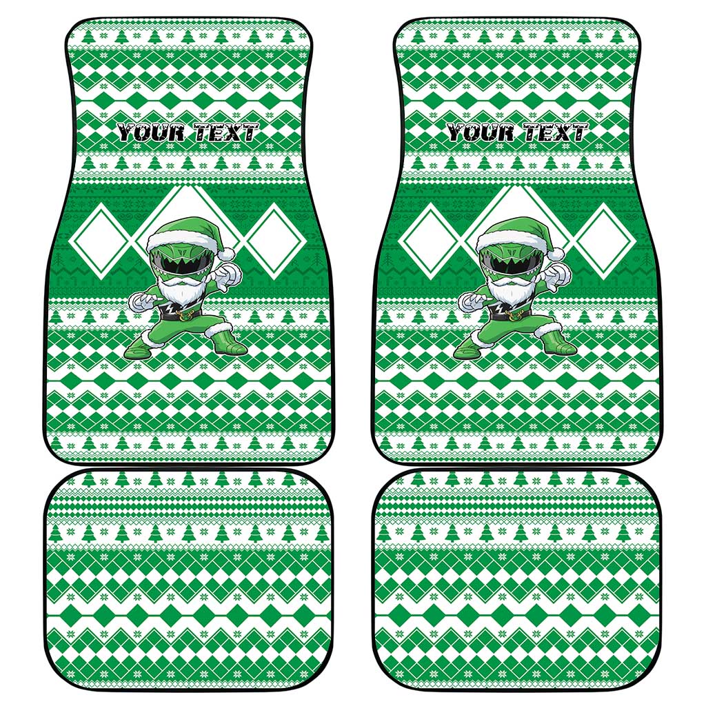 Personalized Power Green Ranger Santa Claus Car Mats Funny Christmas - Wonder Print Shop