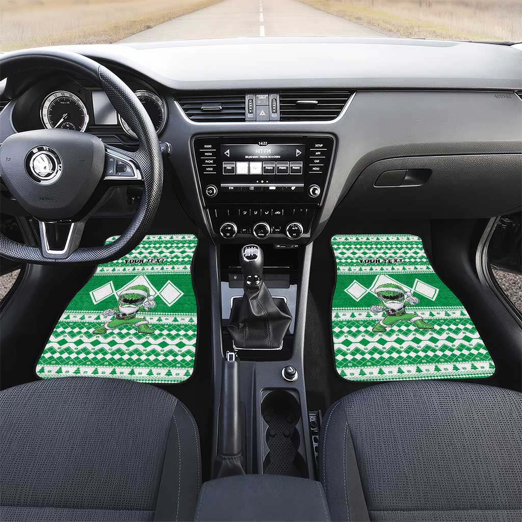 Personalized Power Green Ranger Santa Claus Car Mats Funny Christmas - Wonder Print Shop