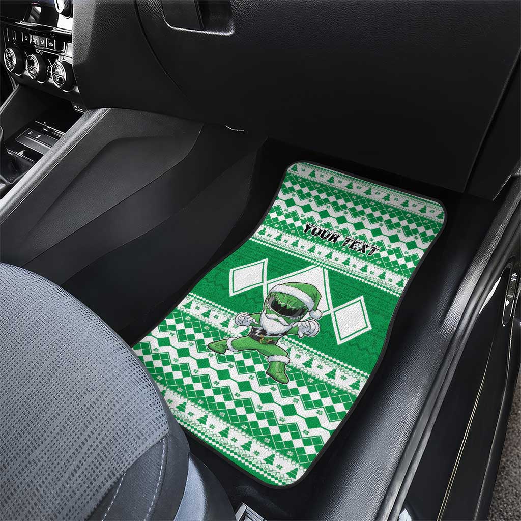Personalized Power Green Ranger Santa Claus Car Mats Funny Christmas - Wonder Print Shop