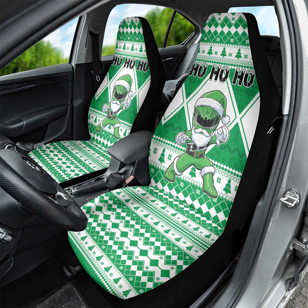 Power Green Ranger Santa Claus Car Seat Cover Funny Christmas - Wonder Print Shop