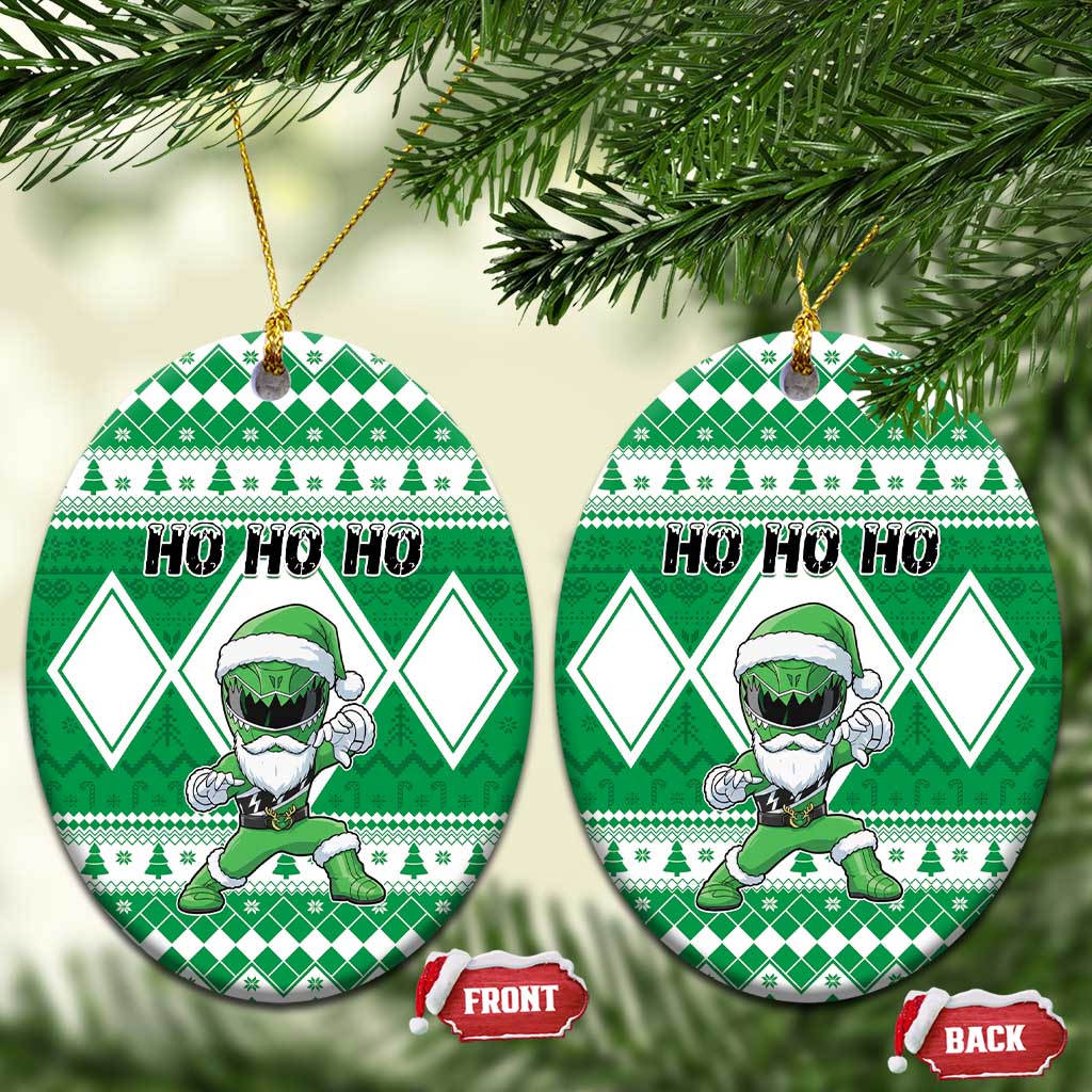 Power Green Ranger Santa Claus Ceramic Ornament Funny Christmas - Wonder Print Shop