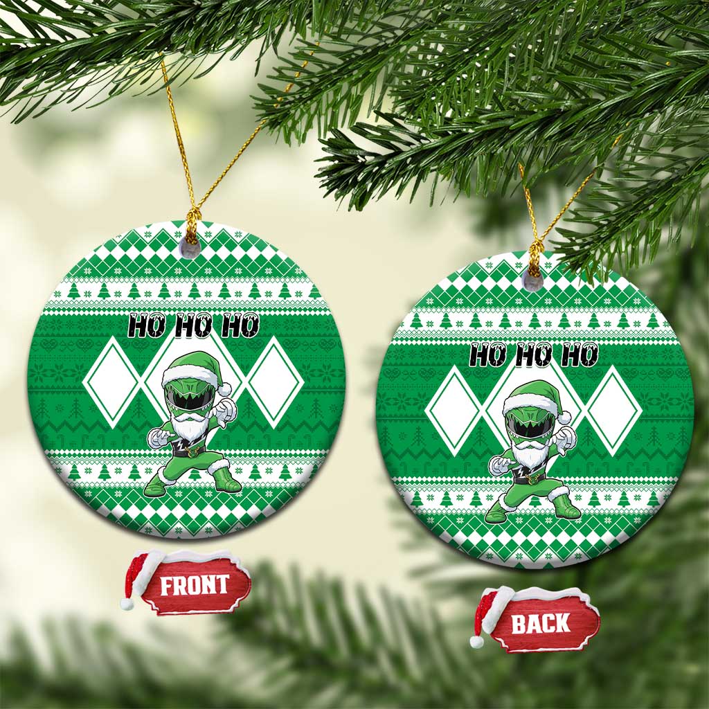 Power Green Ranger Santa Claus Ceramic Ornament Funny Christmas - Wonder Print Shop