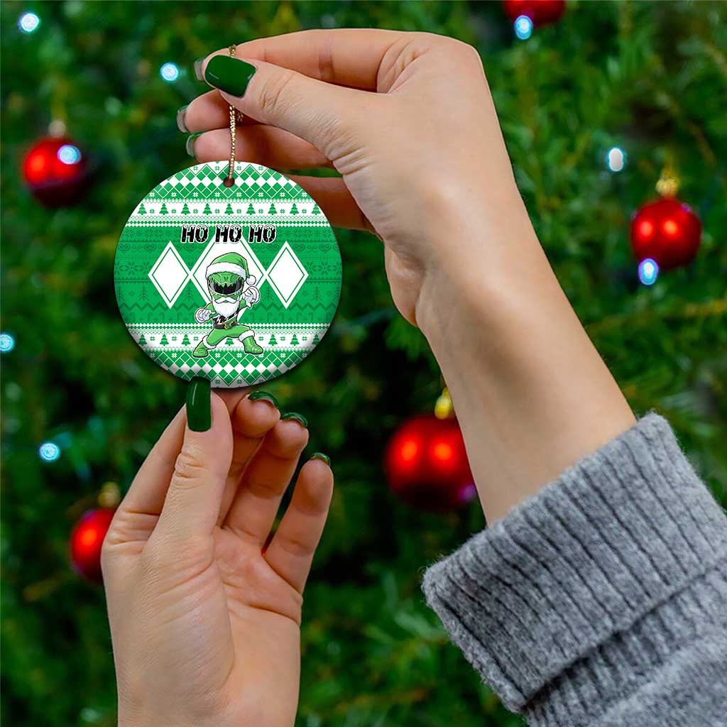 Power Green Ranger Santa Claus Ceramic Ornament Funny Christmas - Wonder Print Shop