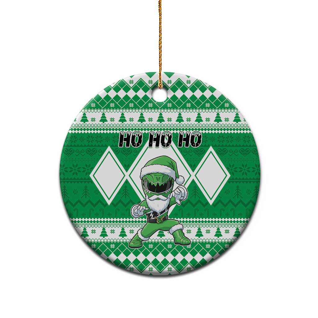 Power Green Ranger Santa Claus Ceramic Ornament Funny Christmas - Wonder Print Shop
