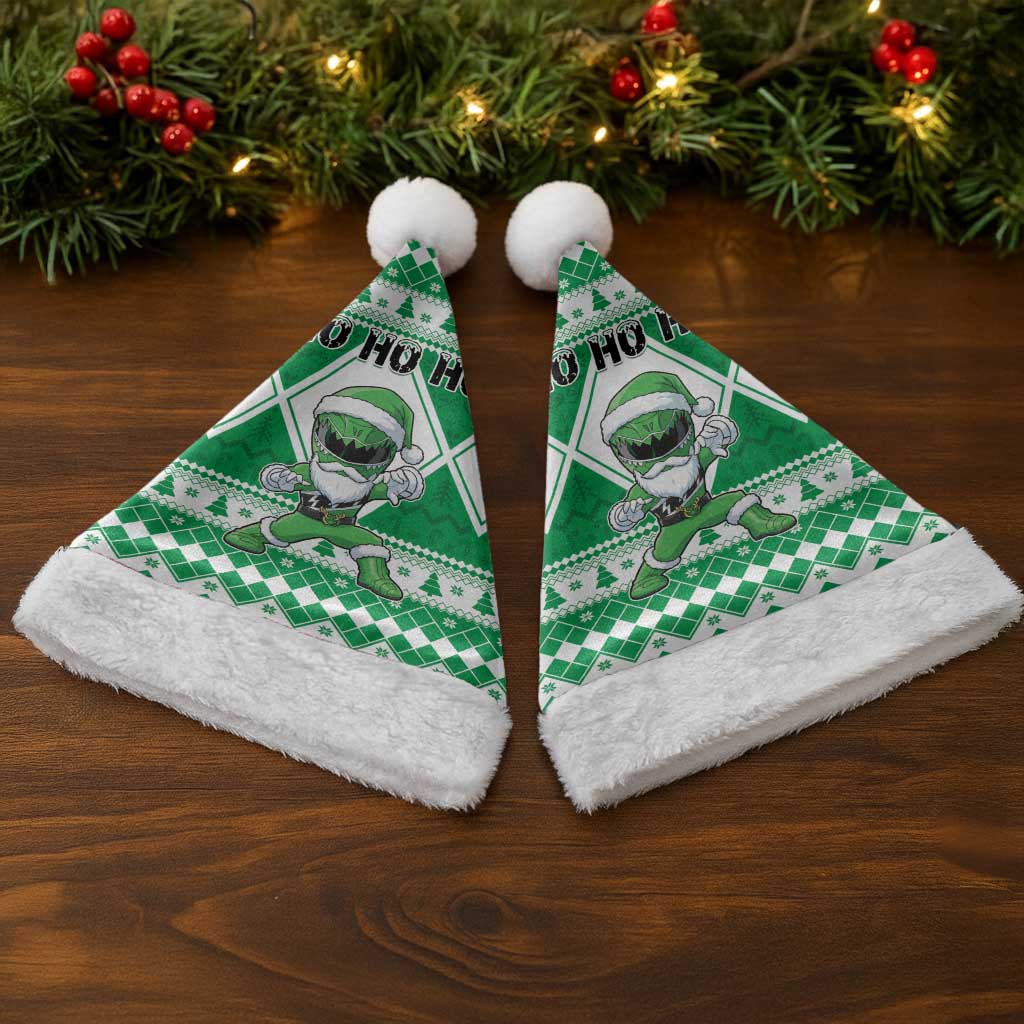 Power Green Ranger Santa Claus Christmas Santa Hat Funny Christmas - Wonder Print Shop