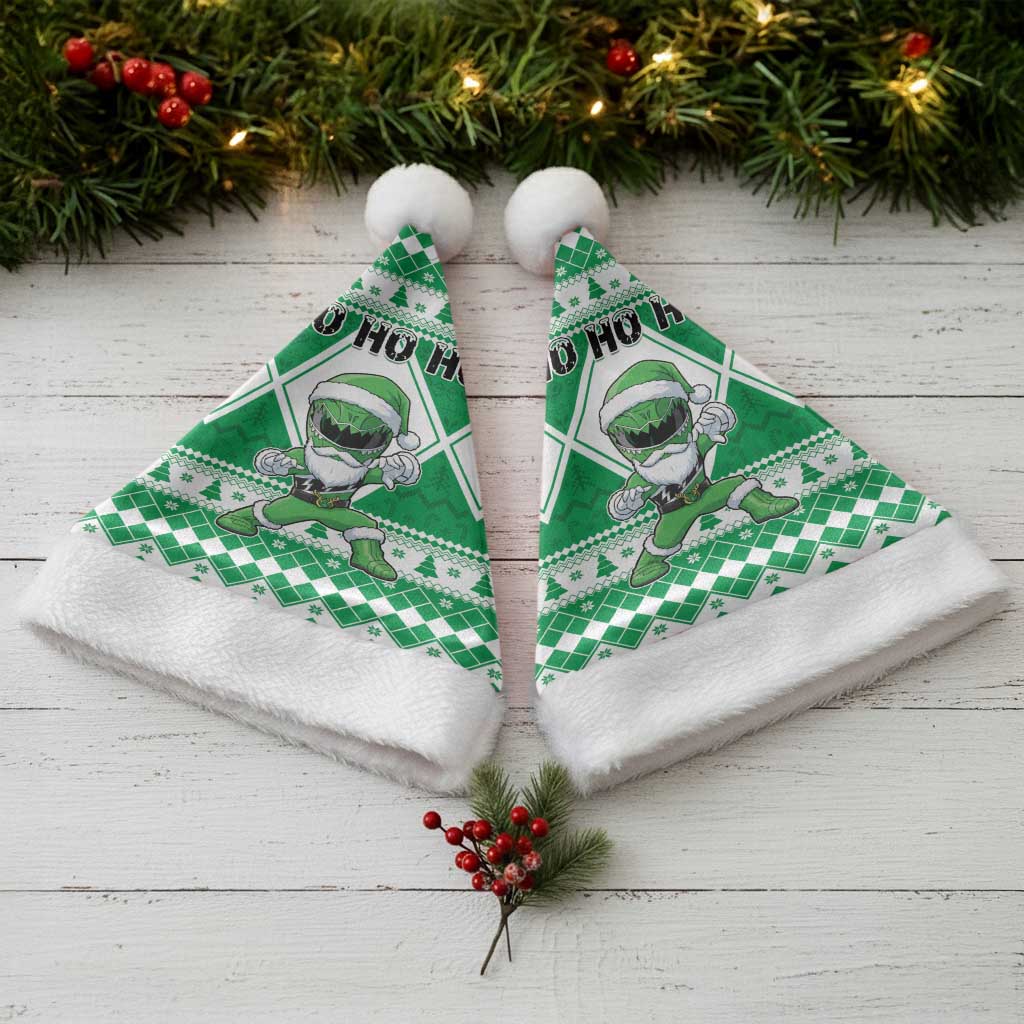 Power Green Ranger Santa Claus Christmas Santa Hat Funny Christmas - Wonder Print Shop