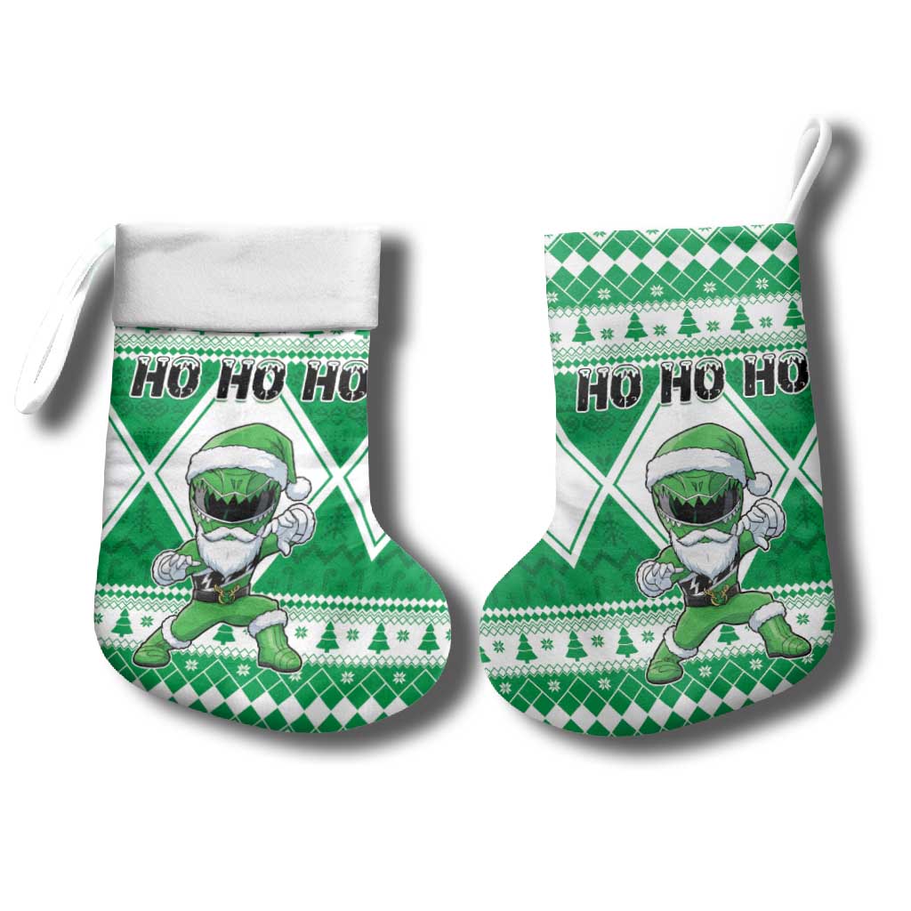 Power Green Ranger Santa Claus Christmas Stocking Funny Christmas - Wonder Print Shop