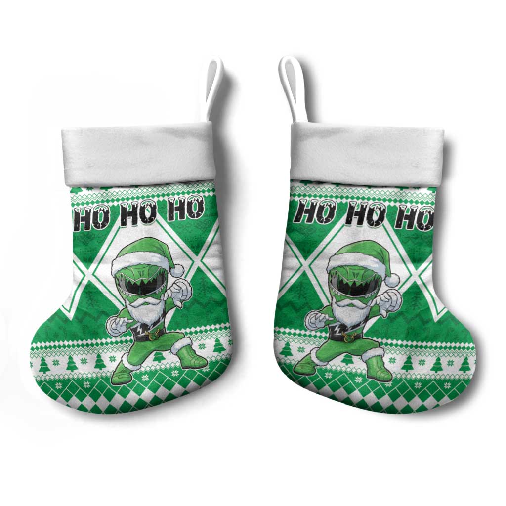 Power Green Ranger Santa Claus Christmas Stocking Funny Christmas - Wonder Print Shop