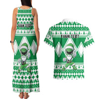 Personalized Power Green Ranger Santa Claus Couples Matching Tank Maxi Dress and Hawaiian Shirt Funny Christmas - Wonder Print Shop