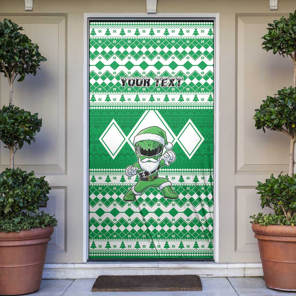 Personalized Power Green Ranger Santa Claus Door Cover Funny Christmas - Wonder Print Shop