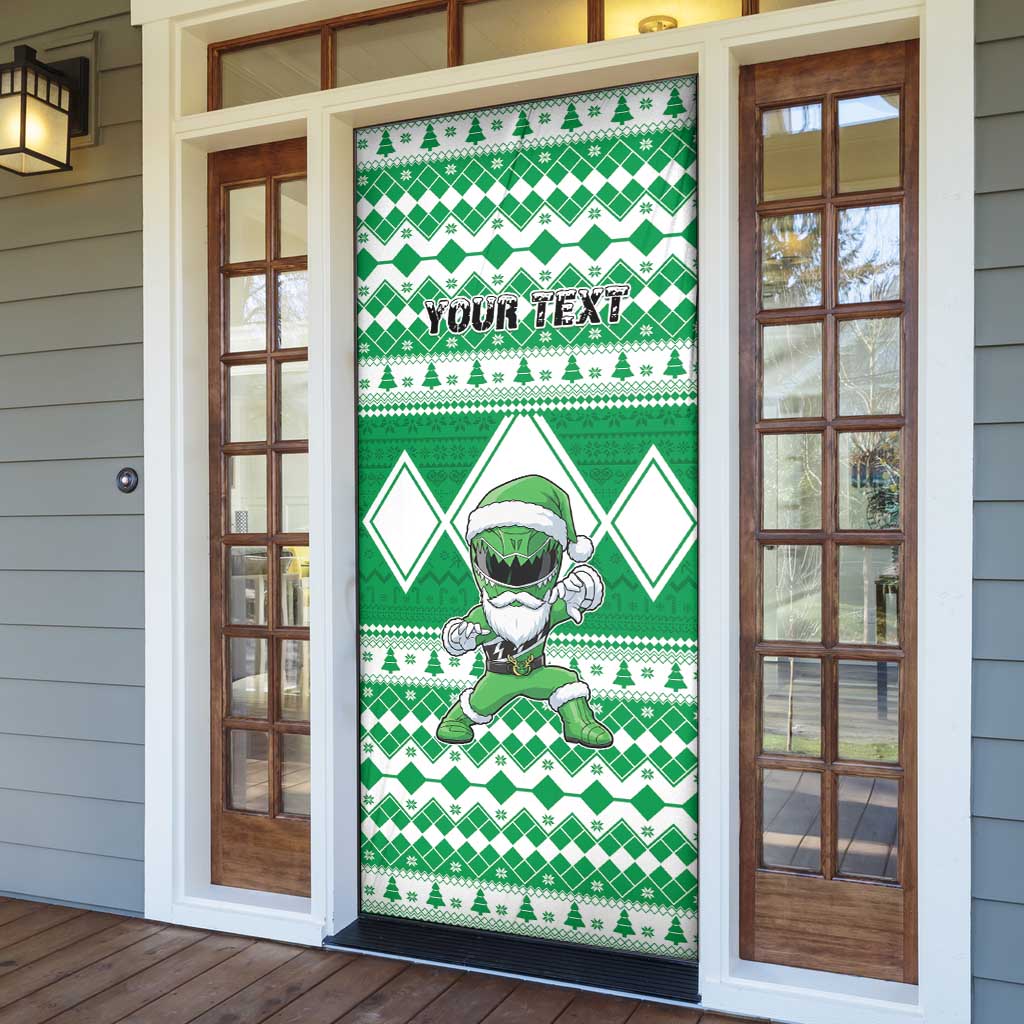 Personalized Power Green Ranger Santa Claus Door Cover Funny Christmas - Wonder Print Shop