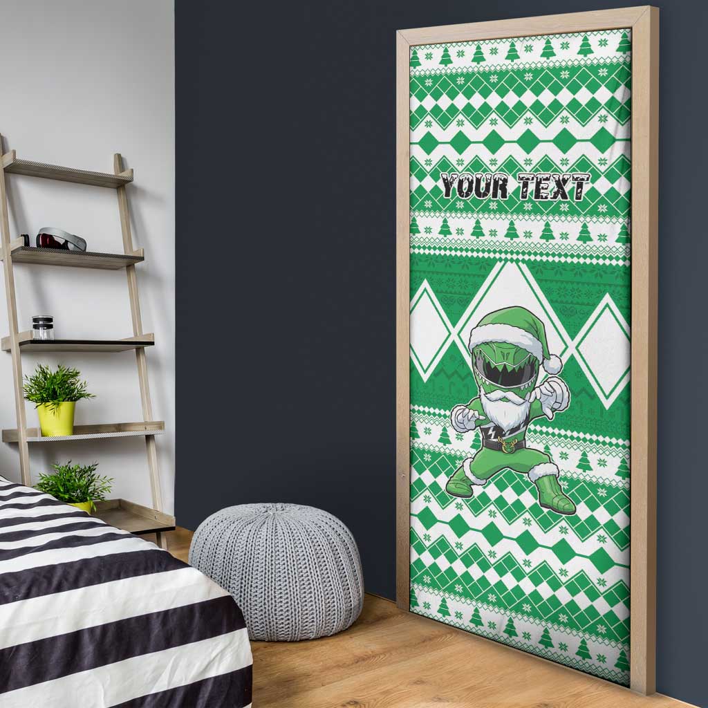Personalized Power Green Ranger Santa Claus Door Cover Funny Christmas - Wonder Print Shop