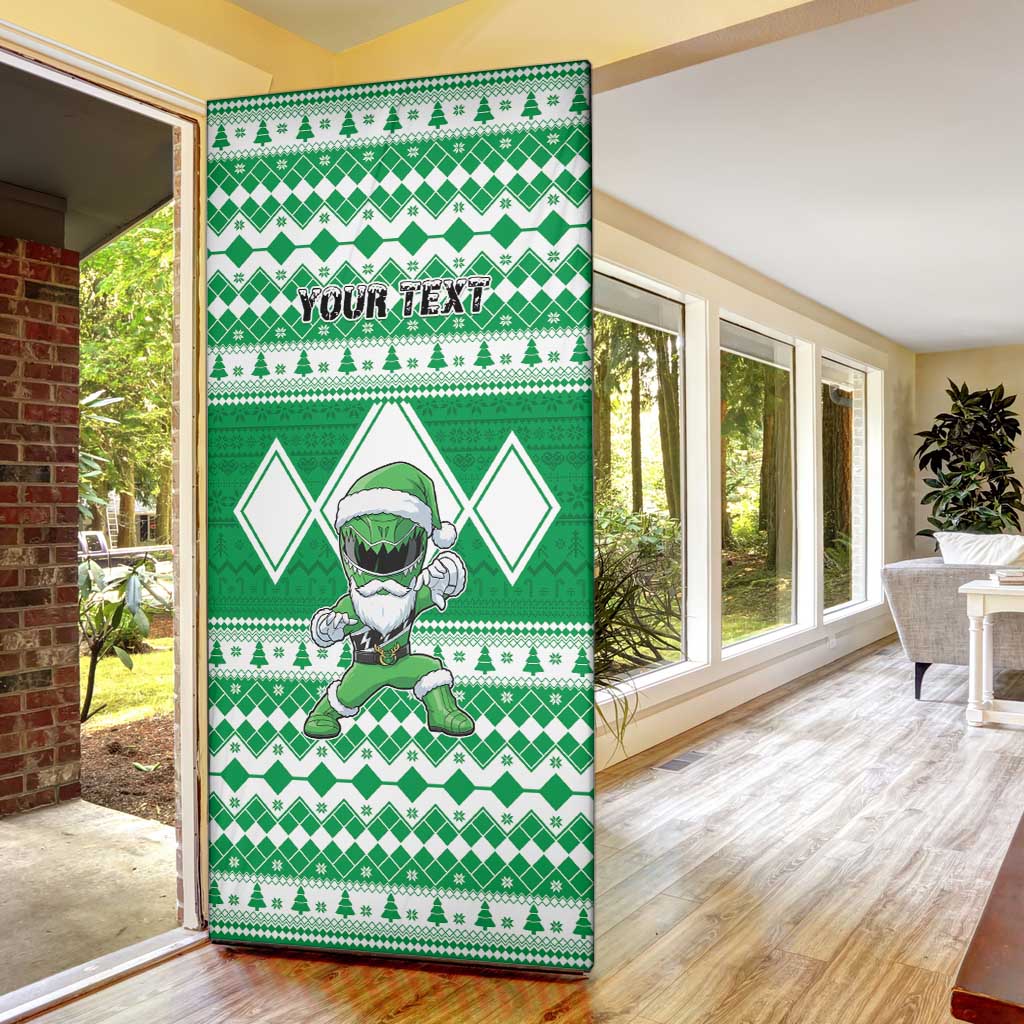 Personalized Power Green Ranger Santa Claus Door Cover Funny Christmas - Wonder Print Shop