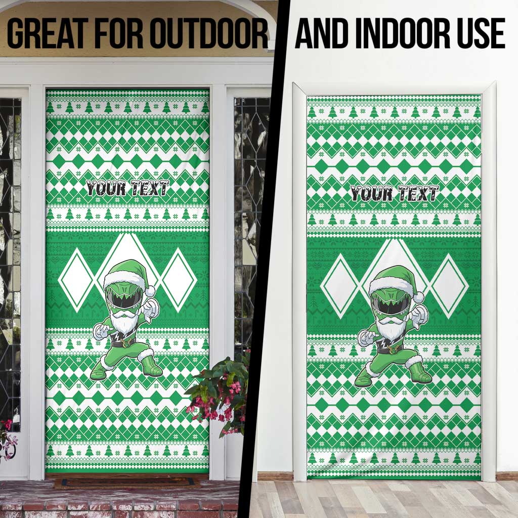 Personalized Power Green Ranger Santa Claus Door Cover Funny Christmas - Wonder Print Shop