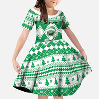 Personalized Power Green Ranger Santa Claus Family Matching Long Sleeve Bodycon Dress and Hawaiian Shirt Funny Christmas - Wonder Print Shop