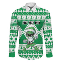 Personalized Power Green Ranger Santa Claus Family Matching Long Sleeve Bodycon Dress and Hawaiian Shirt Funny Christmas - Wonder Print Shop