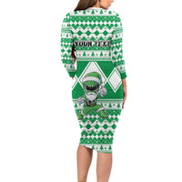 Personalized Power Green Ranger Santa Claus Family Matching Long Sleeve Bodycon Dress and Hawaiian Shirt Funny Christmas - Wonder Print Shop