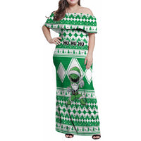 Personalized Power Green Ranger Santa Claus Family Matching Off Shoulder Maxi Dress and Hawaiian Shirt Funny Christmas - Wonder Print Shop