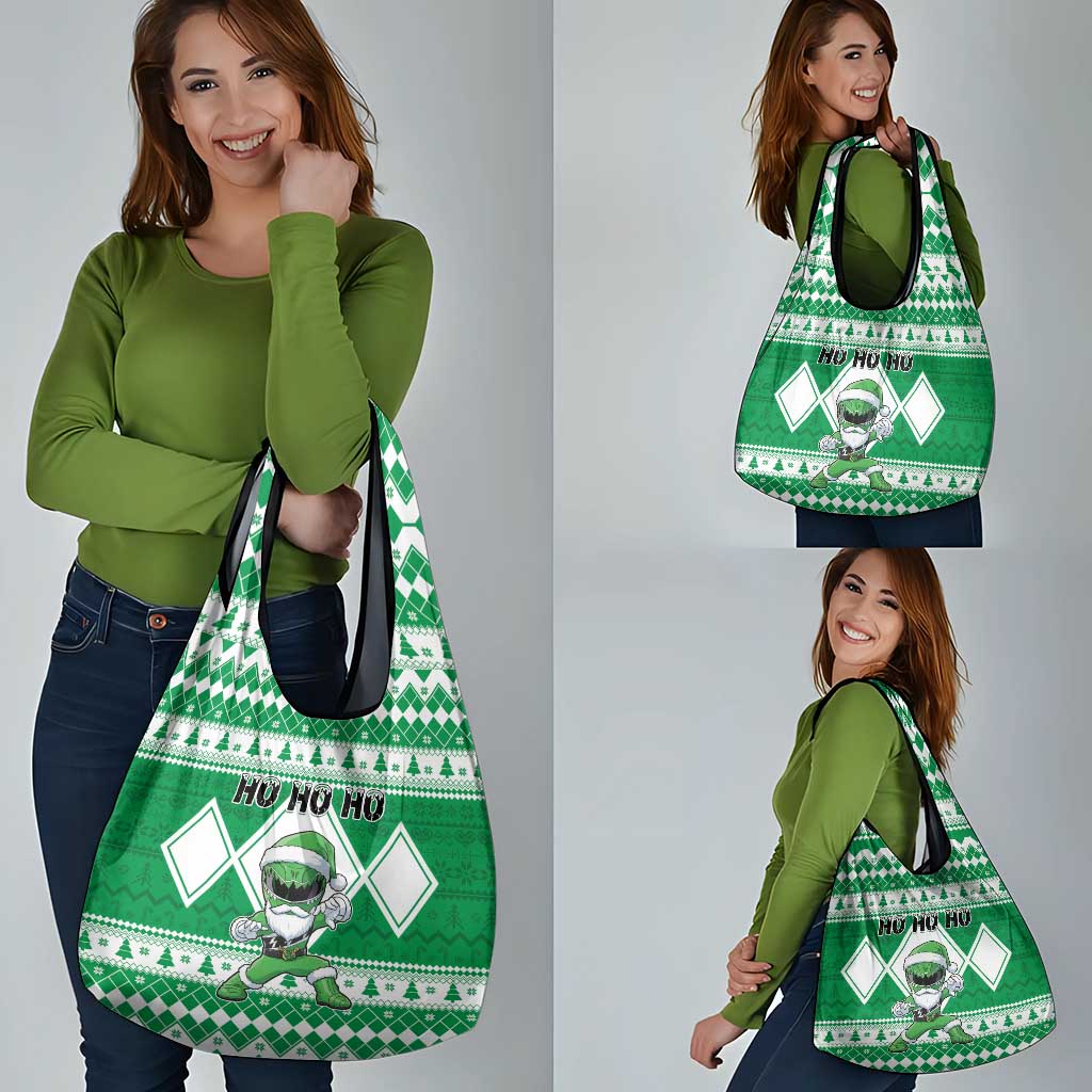 Power Green Ranger Santa Claus Grocery Bag Funny Christmas - Wonder Print Shop