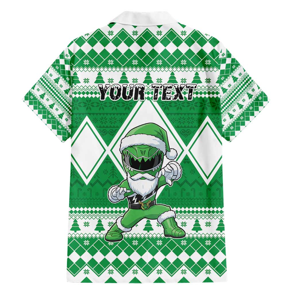 Personalized Power Green Ranger Santa Claus Hawaiian Shirt Funny Christmas - Wonder Print Shop