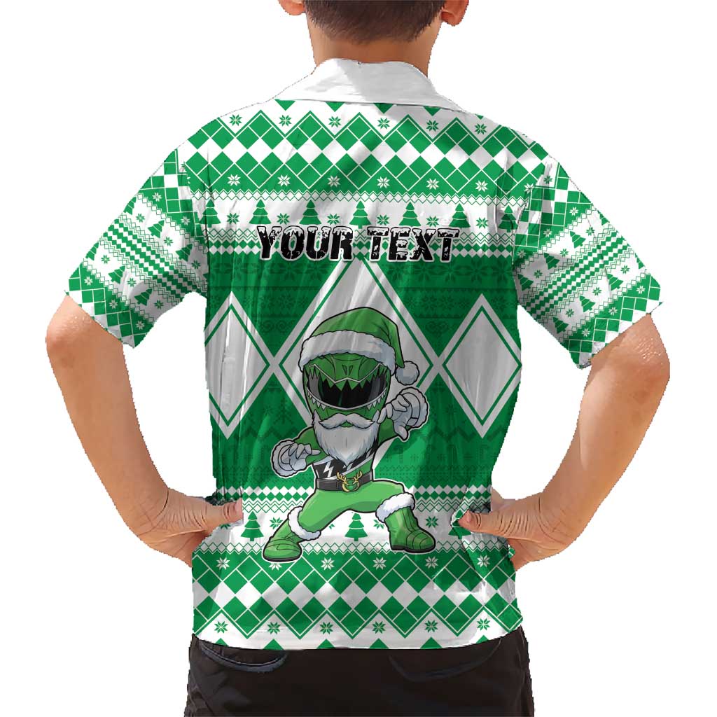 Personalized Power Green Ranger Santa Claus Hawaiian Shirt Funny Christmas - Wonder Print Shop