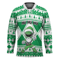 Personalized Power Green Ranger Santa Claus Hockey Jersey Funny Christmas - Wonder Print Shop