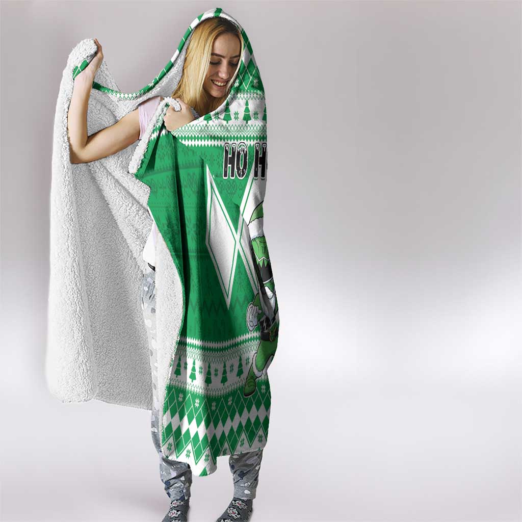 Power Green Ranger Santa Claus Hooded Blanket Funny Christmas - Wonder Print Shop