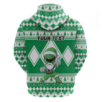Personalized Power Green Ranger Santa Claus Hoodie Funny Christmas - Wonder Print Shop