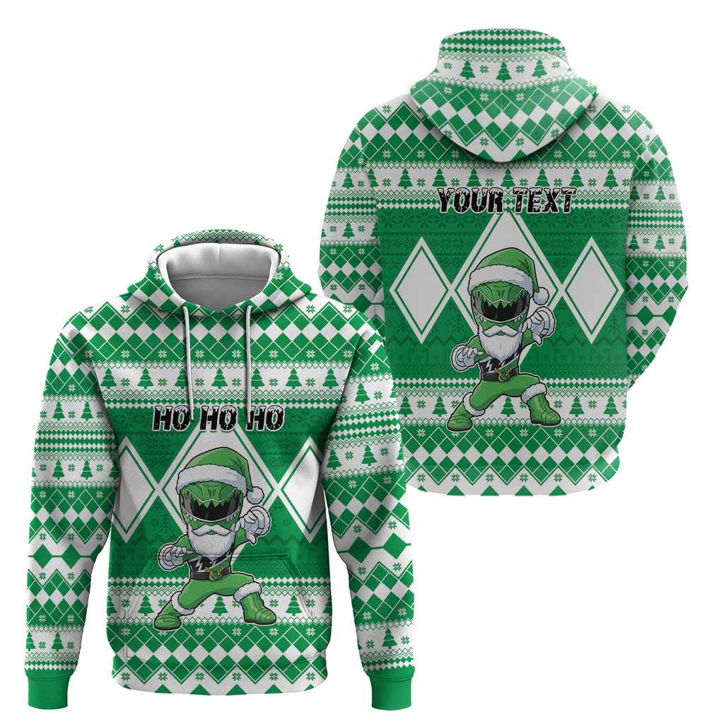 Personalized Power Green Ranger Santa Claus Hoodie Funny Christmas - Wonder Print Shop