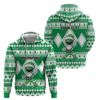 Personalized Power Green Ranger Santa Claus Hoodie Funny Christmas - Wonder Print Shop