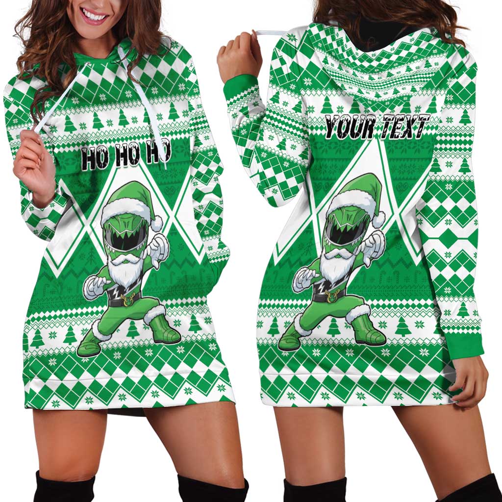 Personalized Power Green Ranger Santa Claus Hoodie Dress Funny Christmas - Wonder Print Shop