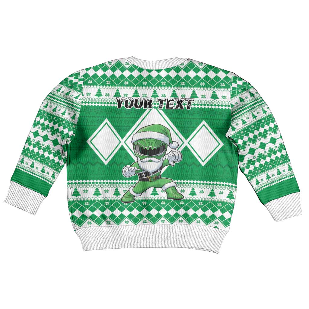 Power Green Ranger Santa Claus Kid Ugly Christmas Sweater Funny Christmas - Wonder Print Shop