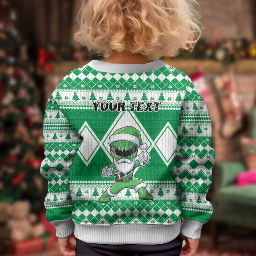 Power Green Ranger Santa Claus Kid Ugly Christmas Sweater Funny Christmas - Wonder Print Shop