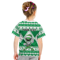 Personalized Power Green Ranger Santa Claus Kid T Shirt Funny Christmas - Wonder Print Shop