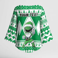 Personalized Power Green Ranger Santa Claus Kimono Sleeve Blouse Funny Christmas - Wonder Print Shop