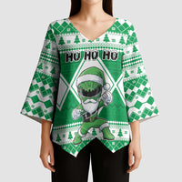 Personalized Power Green Ranger Santa Claus Kimono Sleeve Blouse Funny Christmas - Wonder Print Shop