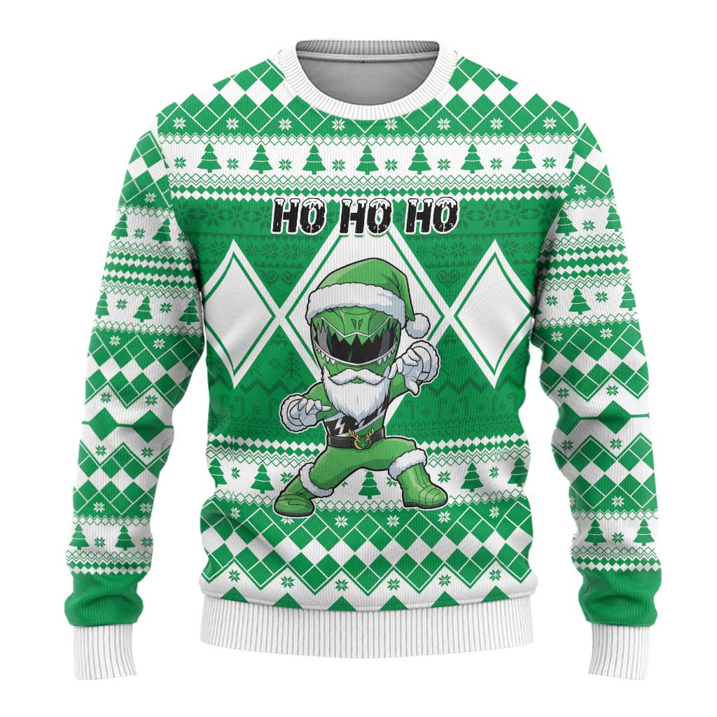 Power Green Ranger Santa Claus Ugly Christmas Sweater Funny Christmas - Wonder Print Shop