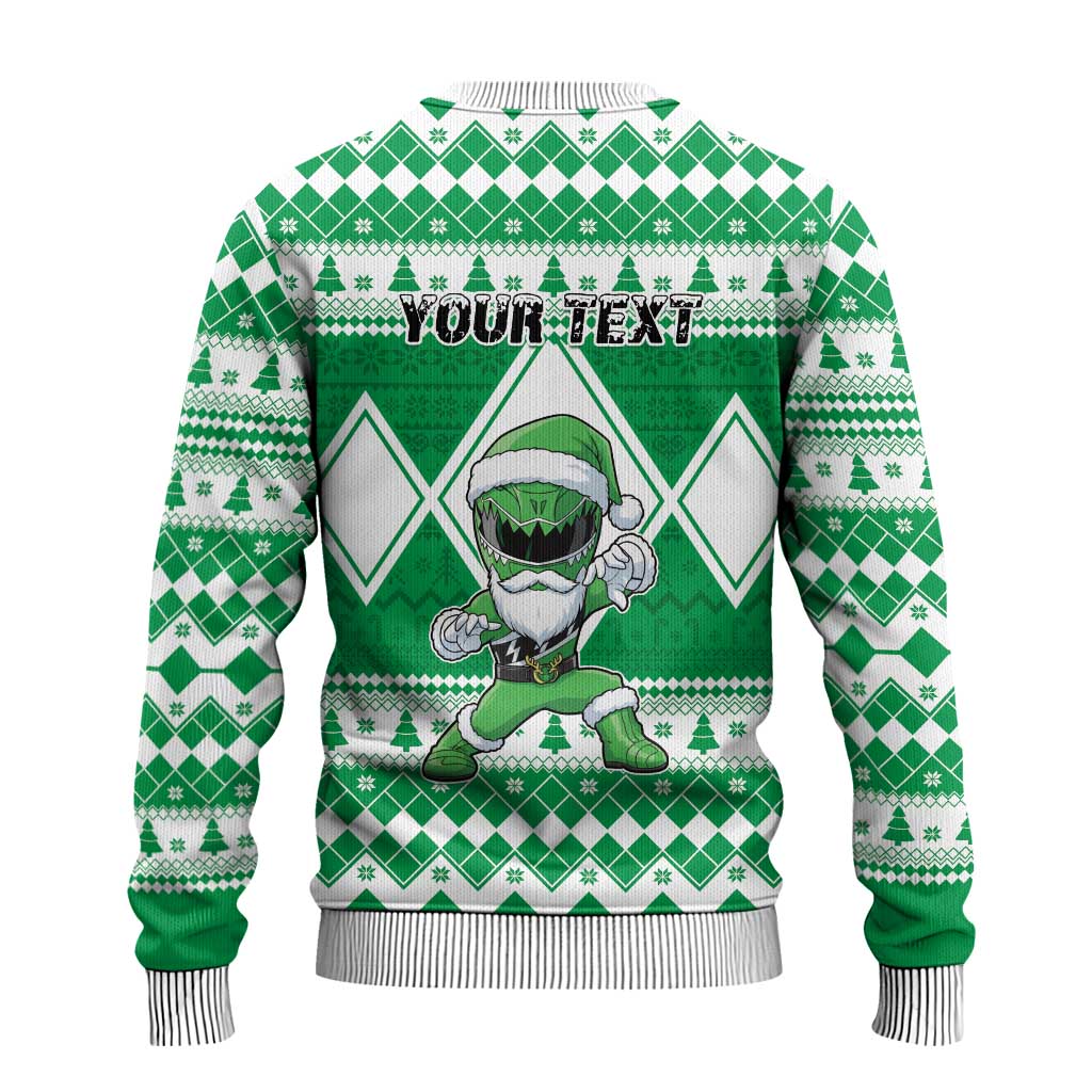 Power Green Ranger Santa Claus Ugly Christmas Sweater Funny Christmas - Wonder Print Shop