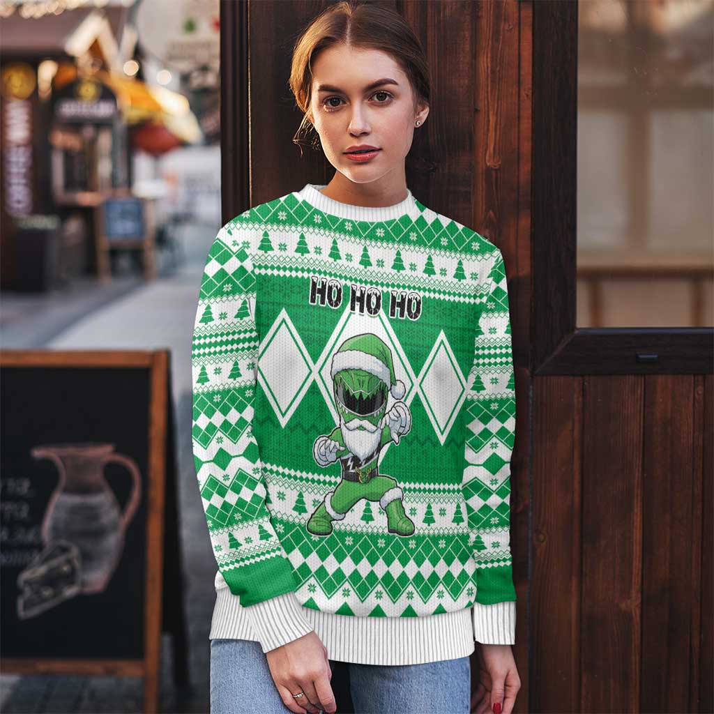 Power Green Ranger Santa Claus Ugly Christmas Sweater Funny Christmas - Wonder Print Shop