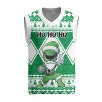 Power Green Ranger Santa Claus Christmas Knitted V-Neck Vest Funny Christmas - Wonder Print Shop
