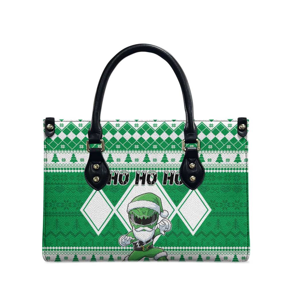 Power Green Ranger Santa Claus Leather Bag Funny Christmas - Wonder Print Shop